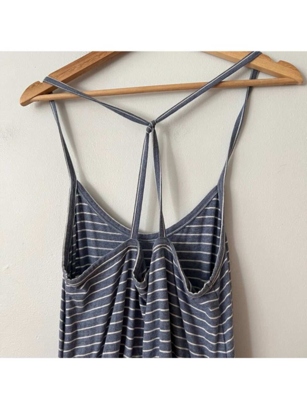 J. Crew Blue Striped Strappy Cotton Jersey Midi Dress Women's Size Medium - Picture 8 of 10